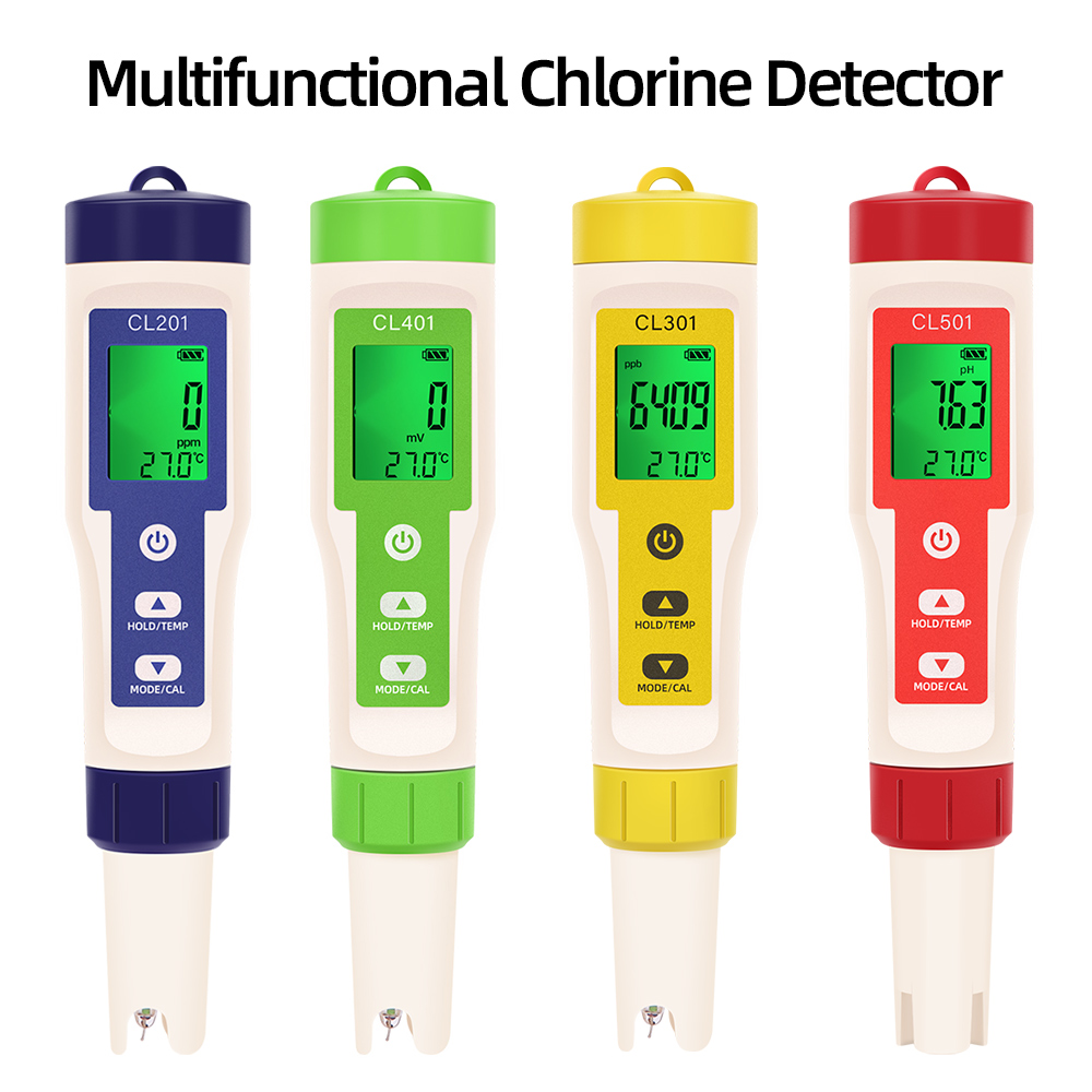 Marine Aquarium Test Kit - Pendeteksi suhu air Digital, PH/CL2/H2/ORP/pengukur suhu