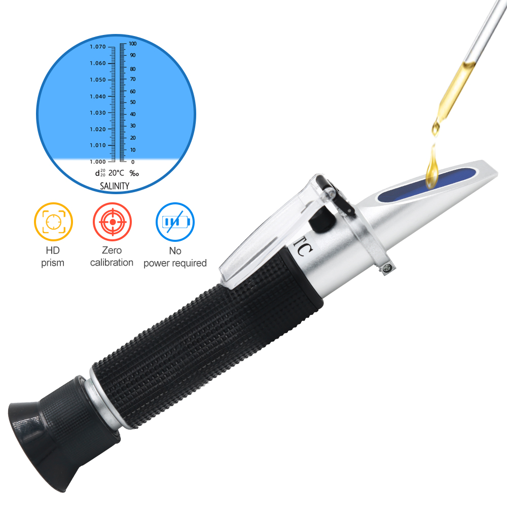 Marine Aquarium Refractometer - Refraktometer salinitas genggam 0-100% Salinometer 1.000-1.