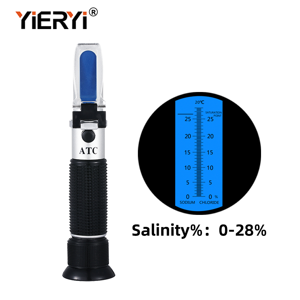 Marine Aquarium Refractometer - Yieryi Portabel 0-28% Refraktometer Salinitas Meteran