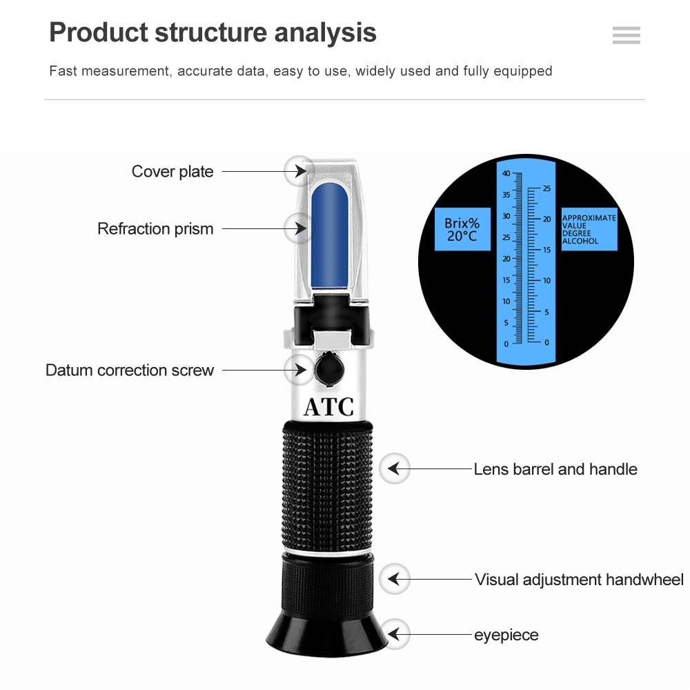 2 in 1 Handheld alkohol Brix R - Marine Aquarium Refractometer ulasan dan harga