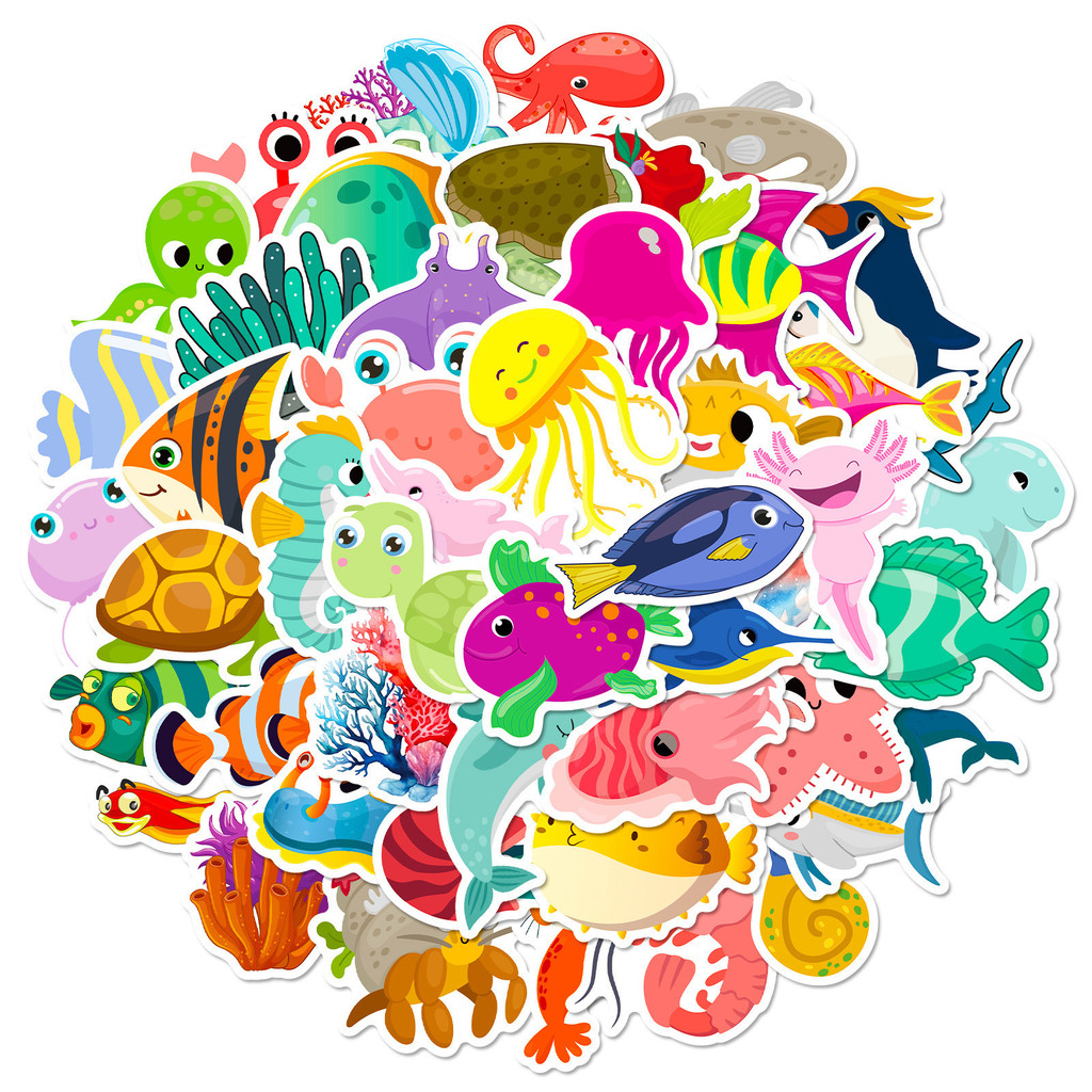 50 Buah Stiker Kehidupan Laut  - Marine Aquarium & Regional Centre ulasan dan harga