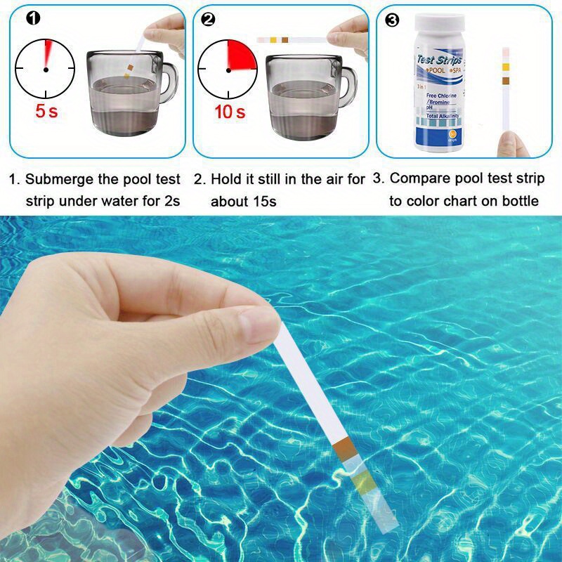 Strip Tes PH Klorin SPA Kolam  - Marine Aquarium Test Kit ulasan dan harga