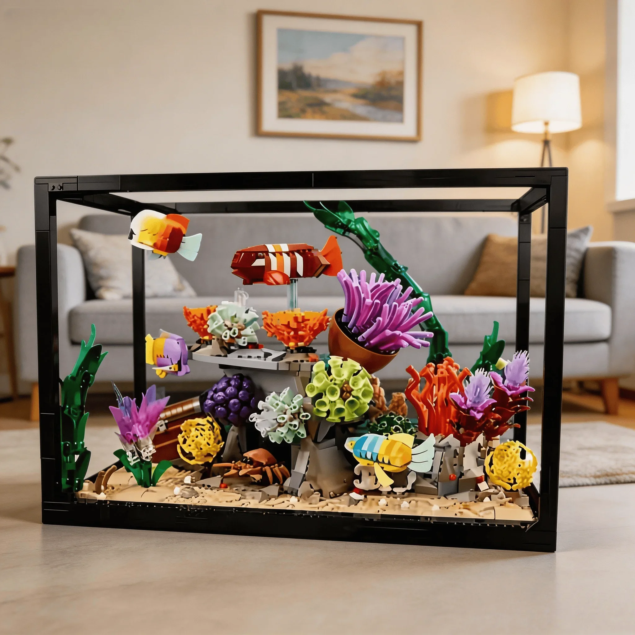Dekorasi Akuarium Ikan Tropis  - Marine Aquarium Cube ulasan dan harga