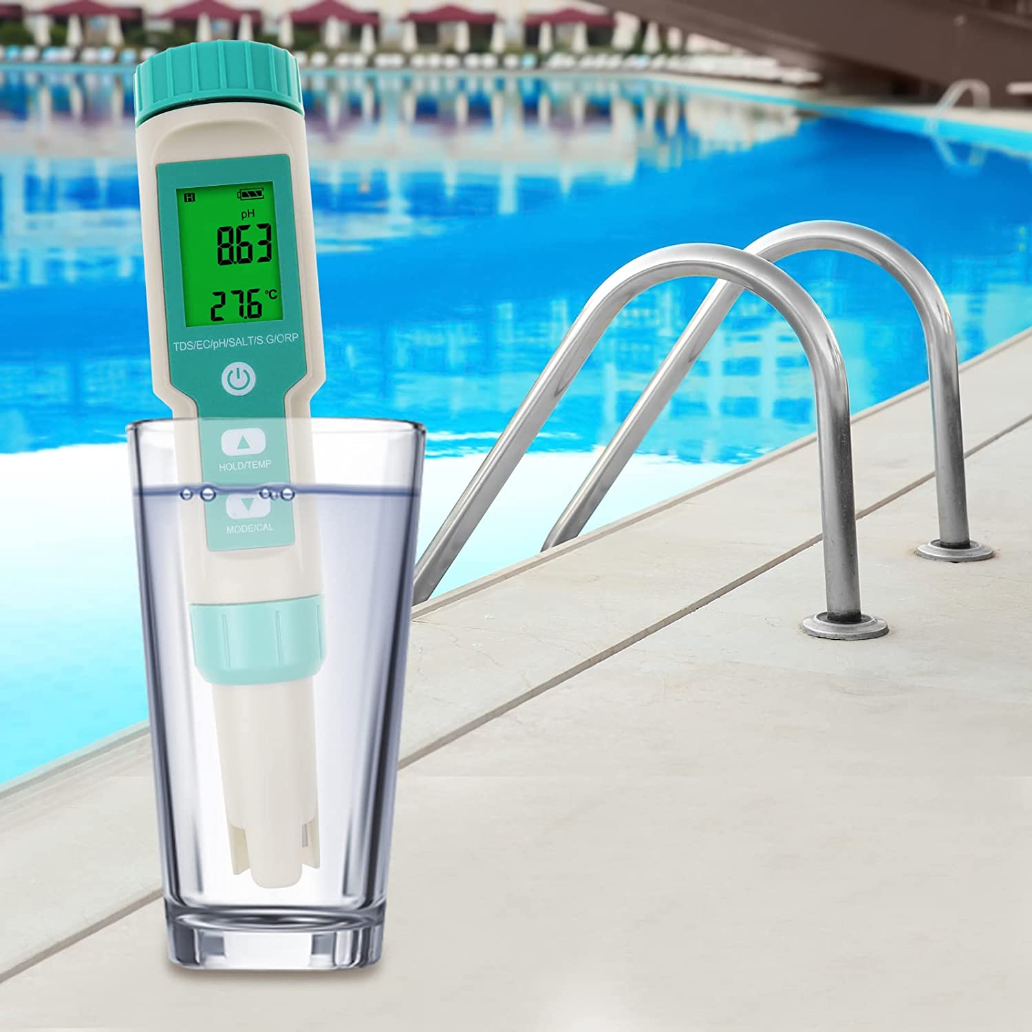 Bluetooth 7 in 1 pH TDS EC ORP - Marine Aquarium Test Kit ulasan dan harga