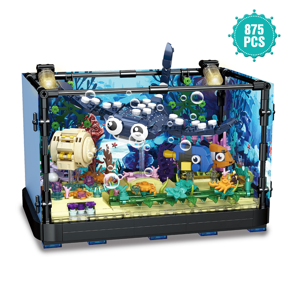 Set blok tangki ikan dengan la - Marine Aquarium Cube ulasan dan harga
