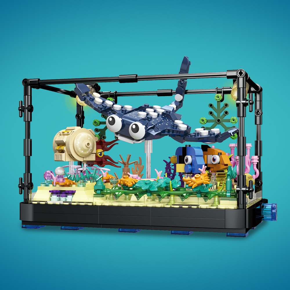 Set blok tangki ikan dengan la - Marine Aquarium Cube ulasan dan harga