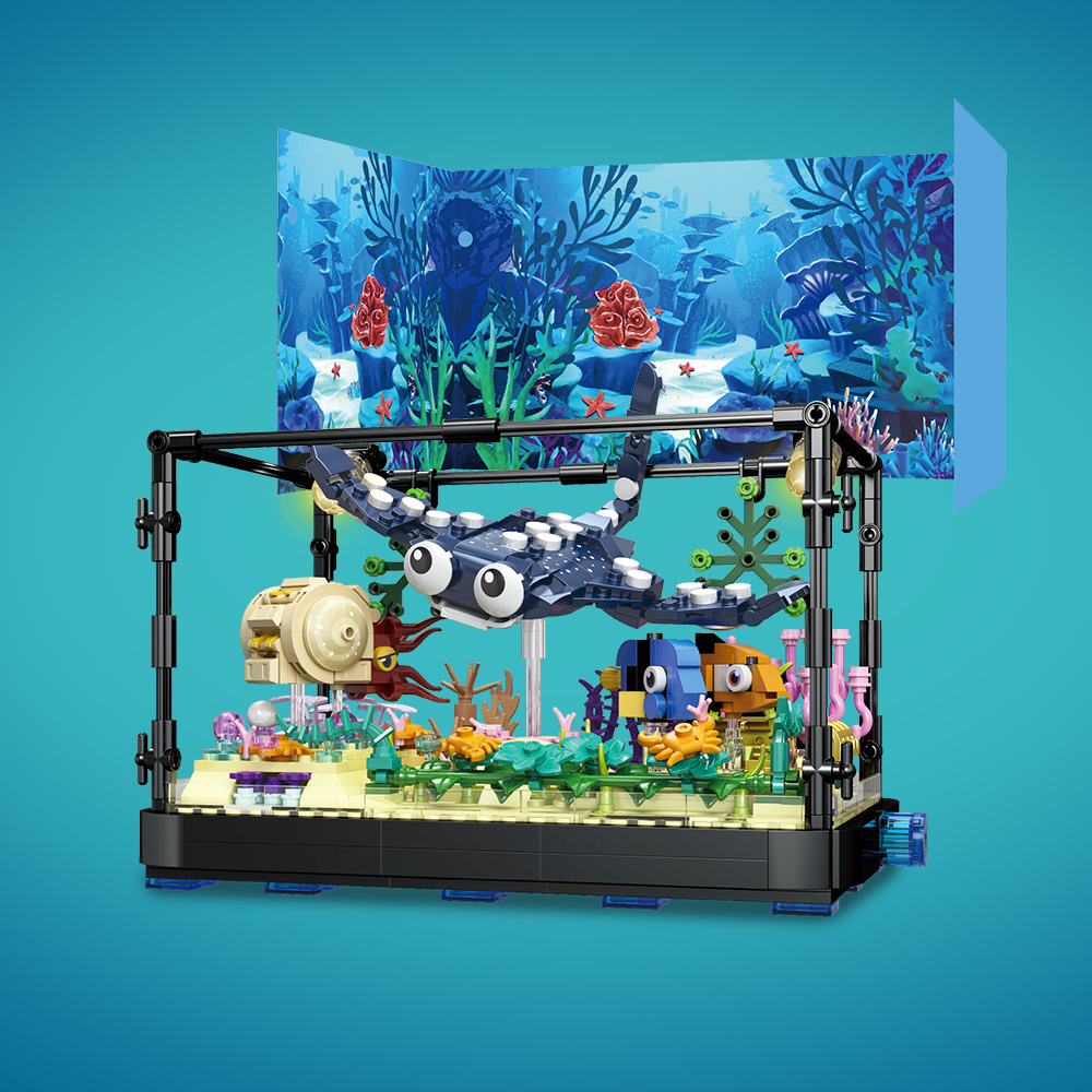 Set blok tangki ikan dengan la - Marine Aquarium Cube ulasan dan harga