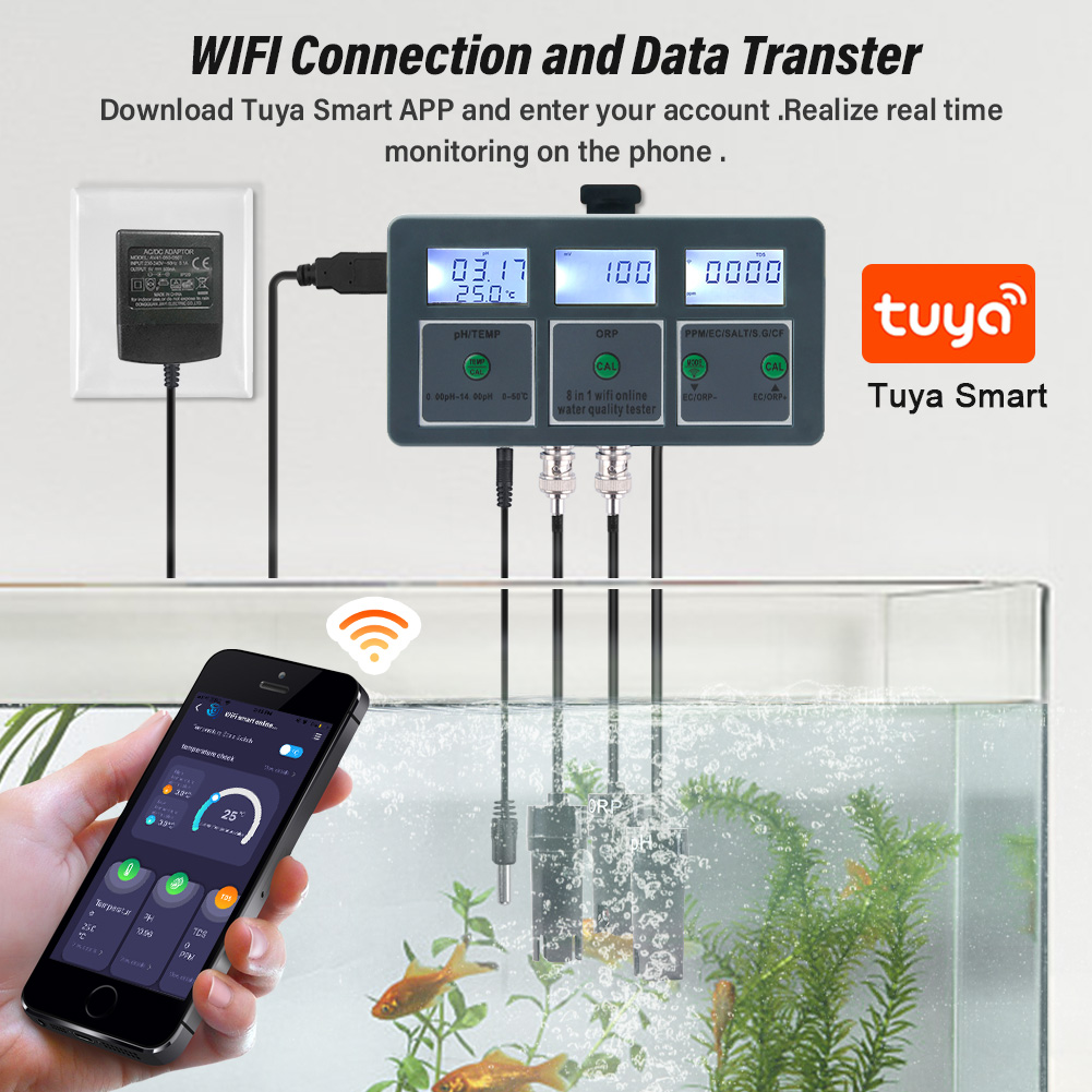 Yieryi WiFi Tuya Smart PH ORP  - Marine Aquarium Test Kit ulasan dan harga